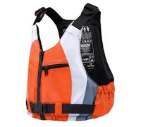 Owntop Aides à la Flottabilité pour Adultes, Veste de Bain Ajustable Mixte, Gilet de Natation avec Poches et Sangle à l'entrejambe pour Le Sup Kayak la Pêche, Orange Weiß XS/S