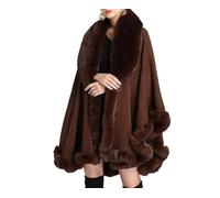 Ownwfeat Cape décontractée à capuche pour femme, col rabattable, manches chauve-souris, coupe ajustée, poncho, 6, Taille unique