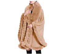 Ownwfeat Cape décontractée à capuche pour femme, col rabattable, manches chauve-souris, coupe ajustée, poncho, 13, Taille unique