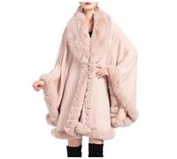 Ownwfeat Cape décontractée à capuche pour femme, col rabattable, manches chauve-souris, coupe ajustée, poncho, 3, Taille unique