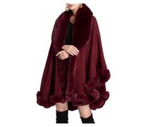 Ownwfeat Cape décontractée à capuche pour femme, col rabattable, manches chauve-souris, coupe ajustée, poncho, 10, Taille unique