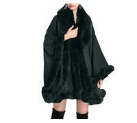 Ownwfeat Cape décontractée à capuche pour femme, col rabattable, manches chauve-souris, coupe ajustée, poncho, 9, Taille unique