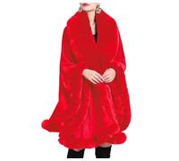 Ownwfeat Cape décontractée à capuche pour femme, col rabattable, manches chauve-souris, coupe ajustée, poncho, 14, Taille unique