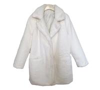 Ownwfeat Femmes Hiver Épaissir Solide Veste En Fausse Fourrure Manteau Long Col À Revers Manteaux De Fausse Fourrure