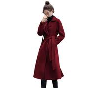 Ownwfeat Manteau En Laine À Manches Longues Pour Femmes, Manteau Ample Mi-Long En Laine