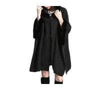 Ownwfeat Poncho ample décontracté pour femme avec capuche et manches chauve-souris - Coupe ajustée - Grand pendule épais et chaud, 4, Taille unique