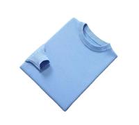 Ownwfeat Pull en cachemire pour homme Pull tricoté à col rond, bleu clair, XL