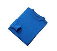 Ownwfeat Pull en cachemire pour homme Pull tricoté à col rond, Bleu S, XXL