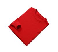 Ownwfeat Pull en cachemire pour homme Pull tricoté à col rond, Rouge, XXL