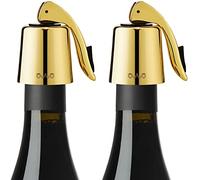OWO - Bouchon de Bouteille de vin - en Acier Inoxydable, avec Silicone - Expansif, réutilisable - pour Conserver Le vin (Or 2 Pièces)