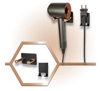 OWO Collection Support mural Support mural Support mural en acier inoxydable avec support de prise pour sèche-cheveux Dyson Supersonic HD01 HD02 HD03 HD04 HD04 HD07 Sèche-cheveux et fer à lisser