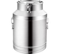 OWOHYG Bidons de Transport de Lait - 15 L/20 L/28 L/35 L/42 L/48 L en Acier Inoxydable - Seau de Stockage de Liquide - Baril de thé avec Couvercle hermétique - Robuste/Argenté / 20 L, Argenté, 28 L