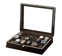 OWOHYG Boîte à Montres en Bois, 18 emplacements, présentoir pour Montres, boîte de Rangement pour Bijoux (B), B