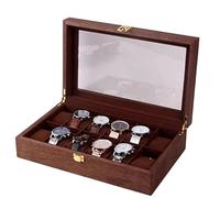 OWOHYG Boîtier de Montre en Bois rétro, Remontoir de Montre à 12 Compartiments, boîte de Rangement pour Montres, pour Hommes et Femmes (C), C