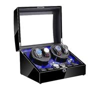 OWOHYG Boîtier de Montre Remontoir Automatique 4 + 6 Coques en Bois Peinture Piano extérieur 5 rotations M Double Alimentation Moteur Silencieux Accessoires de Montre boîte de Montre