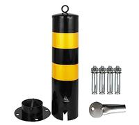 OWOHYG Borne de sécurité, Poteau de Protection, borne avec Bande réfléchissante Anti-Collision, barrière de Parking, avec 4 boulons d'ancrage pour Zones à Fort trafic, Lot de 3, C