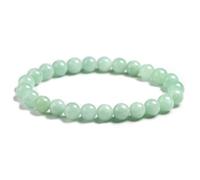 OWOHYG Bracelet en Jade Turquoise Chinois pour Femme, véritable Bracelet en Jade pour Homme, 8 mm à 25 cm