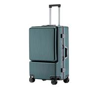 OWOHYG Business Travel Luggage Luggage with Front Pocket,Aluum Frame Suitcase with USB Charging Port & Lock Light Suitcase,Grün-22 in