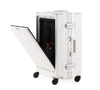 OWOHYG Business Travel Luggage Suitcases with Wheels Luggage with USB Charging Port Customs Lock Light Suitcase,White-24 in