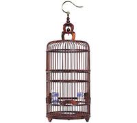 OWOHYG Cage de Voyage pour Oiseaux, Cage pour perroquets, Cadeau pour Les Amoureux des Oiseaux, Cage en Bois pour Oiseaux, Cage pour grives mainates, Cage Circulaire