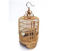 OWOHYG Cage de Voyage pour Oiseaux, Cage pour perroquets, Cadeau pour Les Amoureux des Oiseaux, nichoir, Cage pour grives, Double Porte de sécurité, Cage en Bambou pour grives