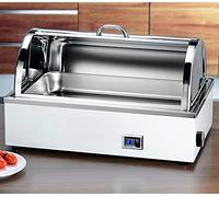 OWOHYG Chafing Dish en Acier Inoxydable pour Buffet, Chauffe-Plats Électrique De 9 L avec Écran Numérique Et Pince À Repas, Couvercle Transparent GN 1/2..All Steel Cover-GN 1/1