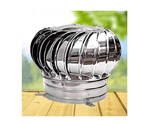 OWOHYG Chapeau De Cheminée Rotatif en Acier Inoxydable, Turbine De Ventilation Rotative, Chapeau De Cheminée Anti-Refoulement pour Toiture D'Usine, Compatible avec La Plupart des Che.300mm