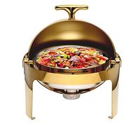 OWOHYG Chauffe-Plats Rond pour Buffet, Chauffe-Plats Et Chauffe-Plats Électriques, Chauffe-Plats Et Chauffe-Assiettes en Acier Inoxydable Doré - Chauffe-Plats Professionnel avec Couv.Full-Steel Cover