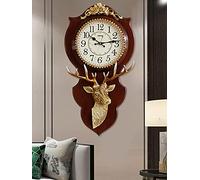 OWOHYG Décoration Murale en métal pour la Maison, Horloge Murale pour la décoration du Salon, Horloge Murale, horloges murales d'art Classique rétro en Bois