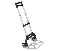 OWOHYG Heavy Duty Folding Hand Truck Lightweight Wheel Barrow Cart Trolley for Shopping Moving 160 Lbs/Black/39X5X60Cm