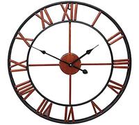 OWOHYG Horloge Murale de Jardin, Horloge Murale Romaine silencieuse rétro, horloges de Jardin, Ornements d'art en Fer étanches pour l'extérieur, Horloge Murale d'extérieur, décoration Murale
