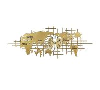 OWOHYG Horloge Murale décorative, Horloge Murale en métal avec Carte du Monde, Horloge Murale silencieuse sans Cadre, horloges murales géantes Modernes pour la décoration du Salon