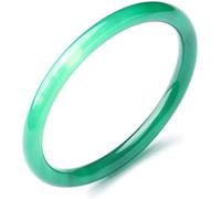 OWOHYG Ladies Jade Bangle, Emerald Green Agate Chalcedony Bangle, Thin Round Bangle, Classical Chinese Style Jewelry, Bring Luck, with Jewelry Box, 54-62Mm,58Mm