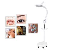 OWOHYG Lampe Loupe sur Pied, Grossissement 16X avec Support Roulant pour La Lecture, Le Salon, Le Dentiste, Le Tatouage, L'Inoculation des Cils