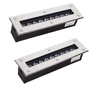 OWOHYG Lot De 2 Spots LED D'Extérieur Encastrables Au Sol, Étanches Ip67, 85-265 V, Rectangulaires, pour Terrasse Et Jardin (Lumière Blanche 18 W)