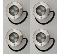 OWOHYG Lot De 4 Spots Encastrés Rvb 3 W - Spots Ronds Encastrables Au Sol, Étanches Ip66, Éclairage D'Extérieur pour Allée, Jardin, Cour, Arbres, Drapeaux, Patio (Blanc)