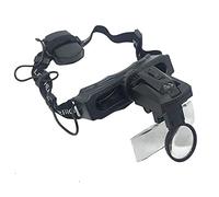 OWOHYG Loupe Frontale, Loupes Binoculaires, Loupe Frontale, Visière Loupe Lumineuse avec 2 LED pour Travaux De Précision, Bijouterie, Réparation De Montres..