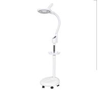 OWOHYG Loupe, Lampe Loupe sur Pied, Bras Pivotant Réglable, Lampe Loupe 16X pour Soins De La Peau, Beauté, Manucure, Tatouage, Salon De Spa avec Support Roulant