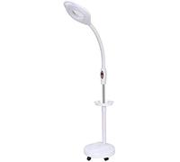 OWOHYG Loupe, Lampe Loupe sur Pied, Bras Pivotant Réglable, Loupe X16 pour Soins De La Peau, Beauté, Manucure, Tatouage, Salon, Spa, avec Support Roulant