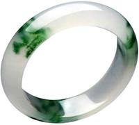 OWOHYG Natural 56-62Mm Charm Green Jade Stone Bangles Jewellery Fashion Accessories Hand-Carved Man Woman Luck Amulet Gifts,Green-60-62Mm