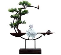 OWOHYG Plantes artificielles Bonsaï Arbre Simulation Arbre Statue Bouddhiste Chinoise Décoration, Bureau créatif Maison Chanceux Feng Shui Décoration, Bonsaï Artificiel Simulation Arbre Faux Bonsa