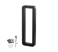 OWOHYG Poignée carrée pour Porte battante en Verre, Surface polie Lisse, Barre d'appui pour Portes intérieures et extérieures, Chrome Poli Miroir, Noir Mat, 82,5 cm