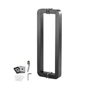 OWOHYG Poignée carrée pour Porte battante en Verre, Surface polie Lisse, Barre d'appui pour Portes intérieures et extérieures, Chrome Poli Miroir, Noir, 42,5 cm