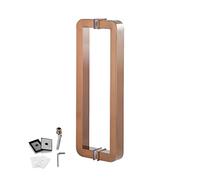OWOHYG Poignée carrée pour Porte battante en Verre, Surface polie Lisse, Barre d'appui pour Portes intérieures et extérieures, Chrome Poli Miroir, Or Rose, 102,5 cm, 100 cm