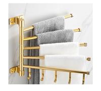 OWOHYG Porte-Serviettes pivotant Moderne doré avec Rotation à 180 ° et Fixation Murale, Porte-Serviettes en métal épais pour Salle de Bain, Bras Pliable pivotant à 3/4/5 Barres, Cintre mu