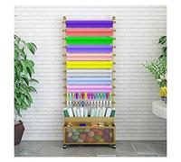 OWOHYG Présentoir à Rubans et écharpes - Présentoir Autonome pour Papier Cadeau, Cadre en Fer Robuste, Cintre Mobile à 13 Niveaux avec cloisons pour Fleuriste, doré, 100 x 26 x 170 cm