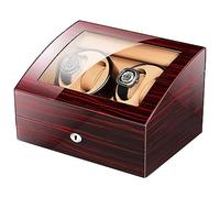 OWOHYG Remontoir de Montre Automatique avec 4 Positions de remontage, 4 m, Coque en Bois, Peinture Piano Noire, Cadeau de Vacances