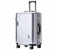 OWOHYG Smart Travel Trolley Suitcase, Multi-Functional Rechargeable Ultra-Quiet Universal Wheel Suitcase, Combination Lock,Black-42 * 26 * 65Cm,Silver-45 * 27 * 70Cm