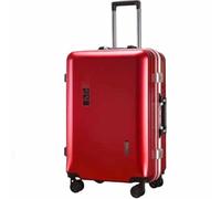 OWOHYG Smart Travel Trolley Suitcase, Multi-Functional Rechargeable Ultra-Quiet Universal Wheel Suitcase, Combination Lock,Black-42 * 26 * 65Cm,Red-35 * 22 * 55Cm