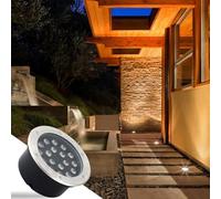OWOHYG Spot Encastré Rond Au Sol, Lampe LED D'Extérieur en Aluminium, Étanche Ip65, pour Jardin, Allée, Marches, Allées (Vert 36 W)